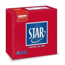 Fato Star piros textilhatású szalvéta 38x38cm 2rtg.