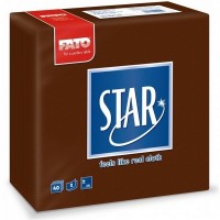 Fato Star csokoládé  textilhatású szalvéta 38x38cm 2rtg-30-cs