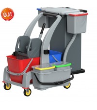 RS/Ecofix Multi Pro takarítókocsi, 2x30l vödör, 4xx8l vödör, zsáktartó 