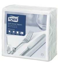 Tork szalvéta Dinner Soft fehér 39x39cm 3rtg.