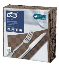 Tork szalvéta barna texturált Dinner 39,5x39cm 2rtg.